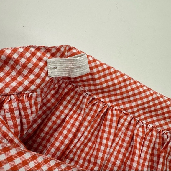 Mimi Sol Made In Italy Girls Skirt Size 14 Flare Orange White Gingham NWOT - Picture 4 of 8
